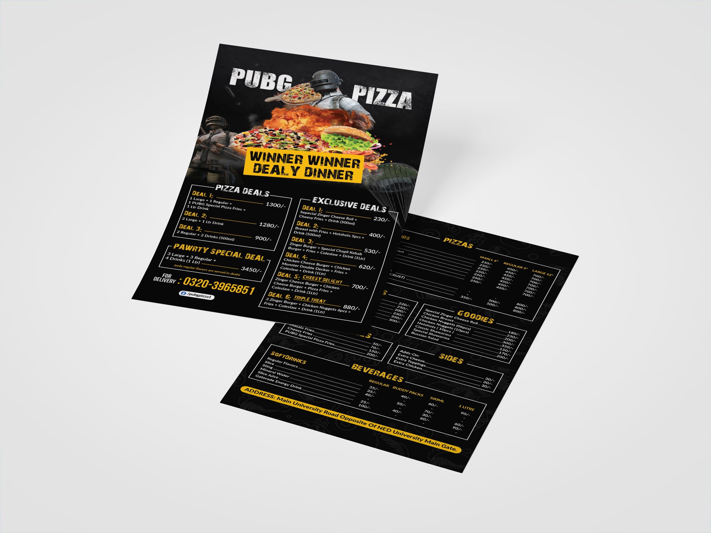 Modern double vertical flyer design sample in Manchester, UK